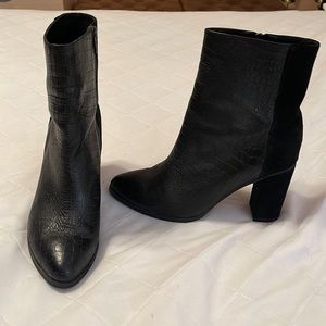 Sol Sana Black Leather and Suede Booties